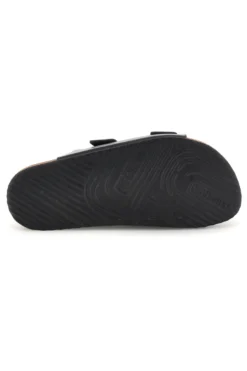 Ciabatte nere con doppia fascia regolabile Made in Italy in vera pelle Superga S31C731