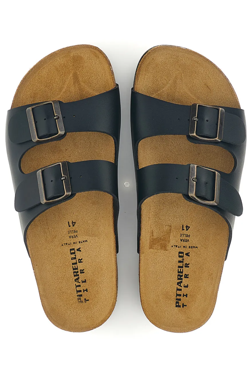 Ciabatte nere con doppia fibbia Pittarello tierra 335A038SR