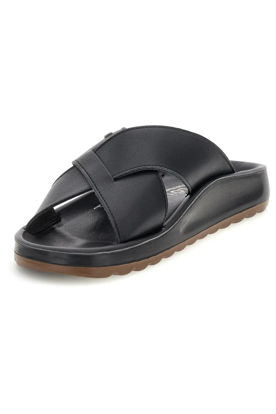 Ciabatte nere con fasce incrociate Fly flot 90780244ZZ