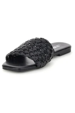 Ciabatte nere con fascia intrecciata The first chic PRE5410