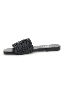 Ciabatte nere con fascia intrecciata The first chic PRE5410