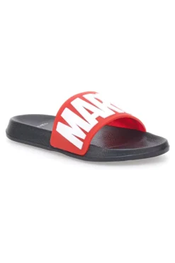 Ciabatte nere con fascia rossa logo Marvel Avengers R1010238S