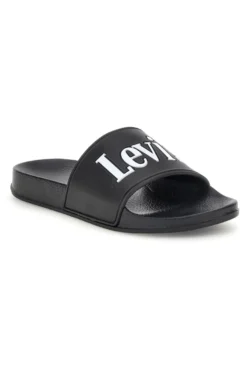 Ciabatte nere con logo Levi's POOL S
