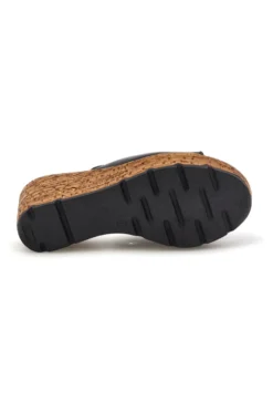 Ciabatte nere con zeppa effetto sughero Pittarello 27623002