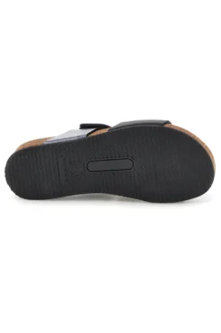 Ciabatte nere e grigie con sottopiede in vera pelle Pittarello Eco 293A485SR