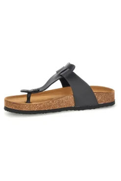 Ciabatte nere infradito con sottopiede preformato Made in Italy in vera pelle Superga S31C370