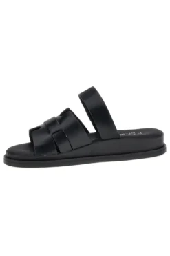 Ciabatte nere in vera pelle con strappo in velcro Pittarello focus 1456531