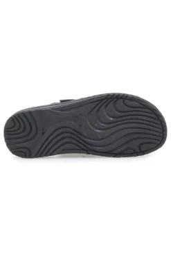 Ciabatte Nere In Vera Pelle Con Strappo Claremorris 1108