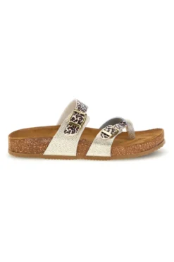Ciabatte oro stampa animalier Pittarello Tierra 335A312SR