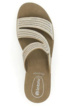 Ciabatte Platino con Zeppa e Strass Inblu 18 RN