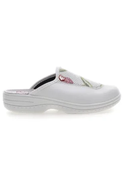 Ciabatte professionali bianche con ricamo floreale The Mrs Chef 5533