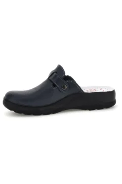 Ciabatte professionali blu in vera pelle Made in Italy Mrs Chef 8005