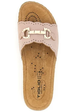 Ciabatte Rosa Con Sottopiede in Vera Pelle Tiglio 4310