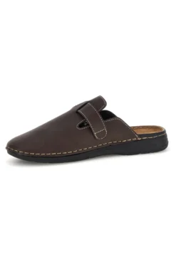 Ciabatte Sabot marroni sottopiede in pelle con fibbia Jerpoint 620PS