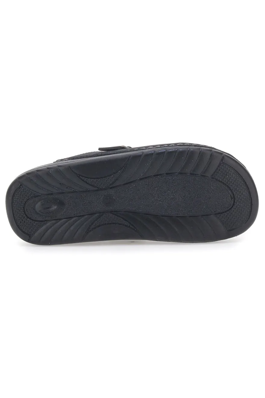 Ciabatte Sabot nere con fibbia decorativa Jasonstone B001