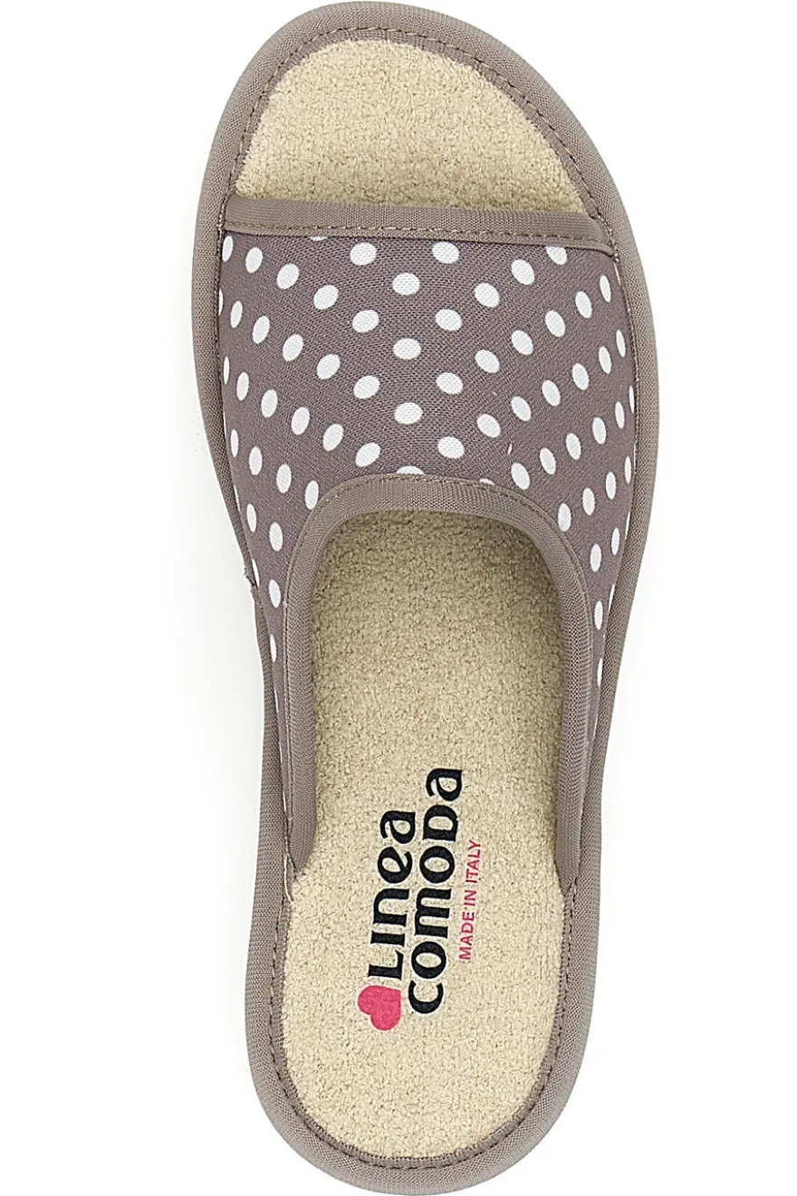 Ciabatte Taupe e a Pois Bianchi Made in Italy LINEA COMODA 5179