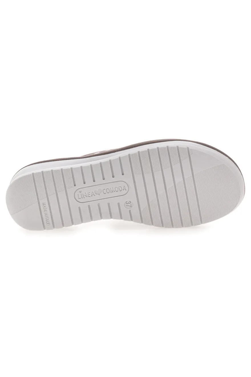 Ciabatte Taupe e a Pois Bianchi Made in Italy LINEA COMODA 5179