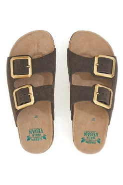 Ciabatte testa di moro doppia fibbia suola antiscivolo Pittarello Green Walk vegan 335cf20631s