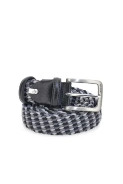 Cintura intrecciata nera e grigia elastica taglia unica Basile BA1346/ELASTICO