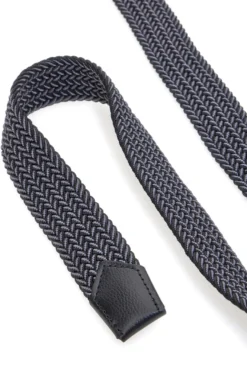 Cintura intrecciata nera e grigia a spina di pesce Basile BA1347/ELASTICO