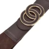Cintura marrone elastica con fibbia circolare First lady WIS O