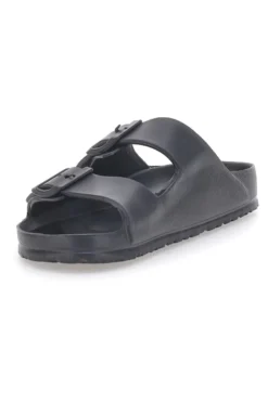 COVERI WORLD DCW39 Hausschuhe mit Doppelschnalle, schwarz
