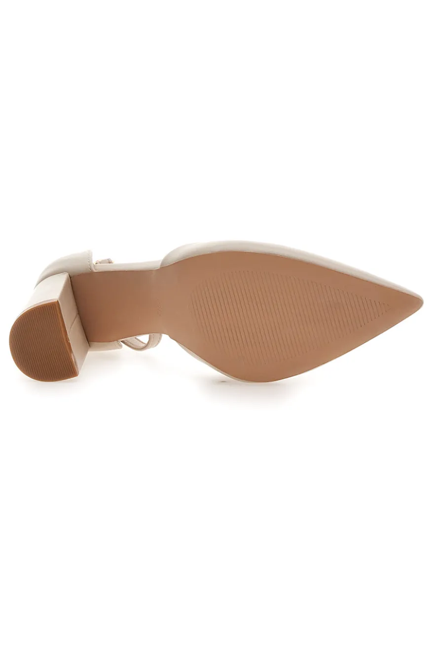 Décolleté Beige A Punta con Cinturino Alla Caviglia MON DIEU DO19813