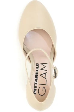 Décolleté Beige con Cinturino alla Caviglia Made in Italy PITTARELLO GLAM 2561