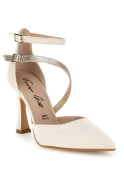 Décolleté beige in vera pelle con cinturino Francesca gritti 194
