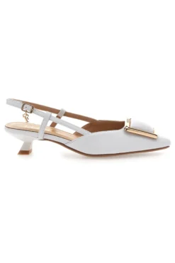 Décolleté Bianche Con Cinturino e Tacco Ferre F212