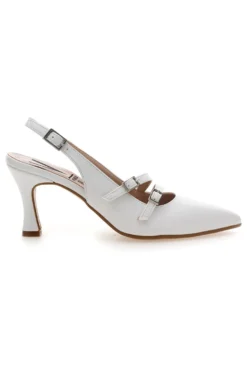 Décolleté bianche slingback con cinturini Made in Italy Pittarello vera 4387