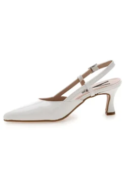Décolleté bianche slingback Made in Italy Pittarello 4394
