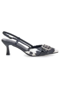 Décolleté Bianco e Nero slingback tacco medio Mon dieu APY22