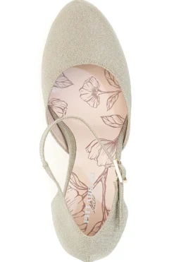 Décolleté glitter platino con cinturino Pittarello Romantic 5561