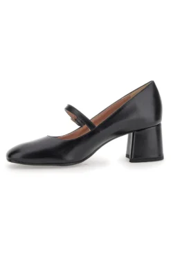 Décolleté Mary Jane Nere Tacco 5 cm Made In Italy Pittarello Class 710