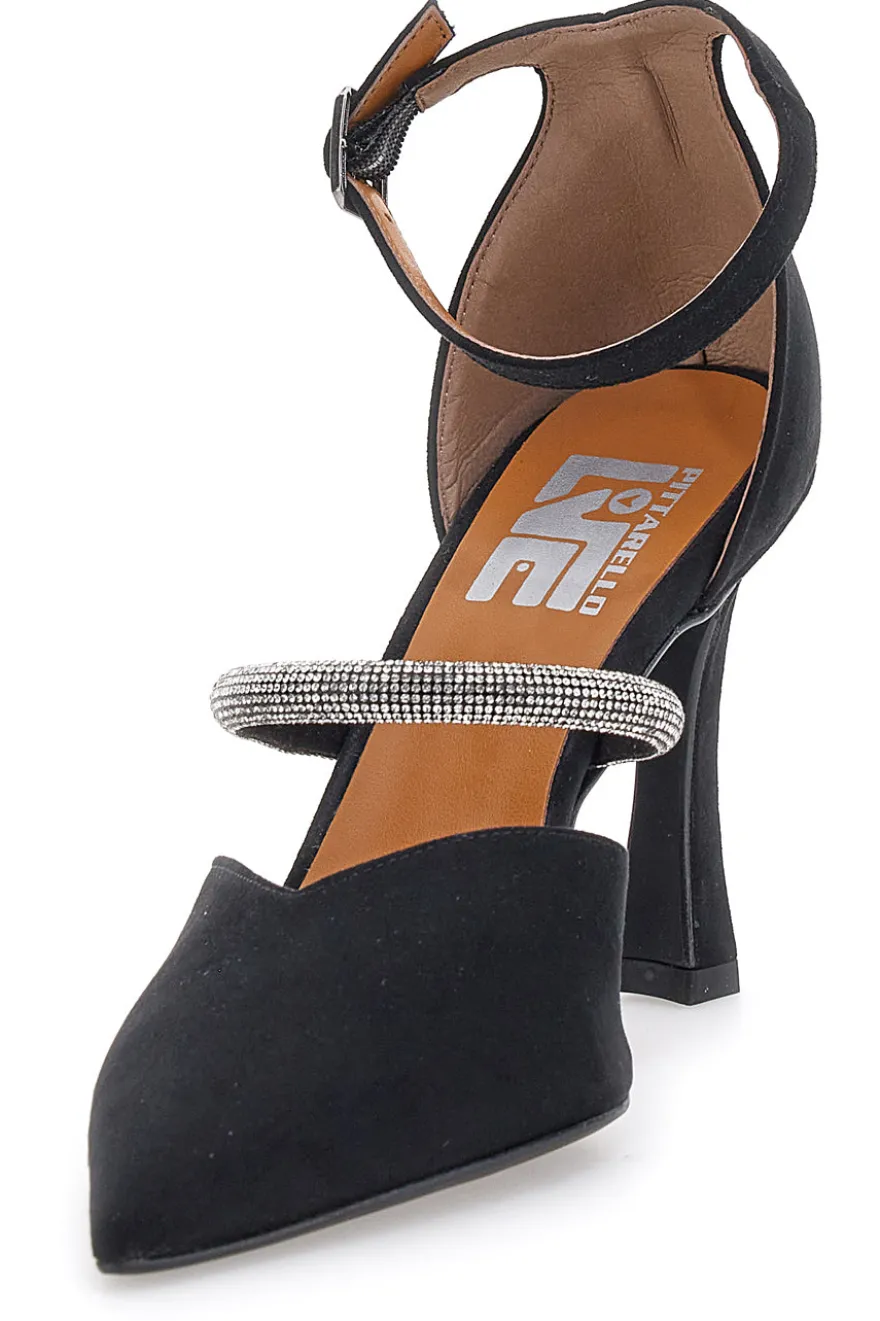 Décolleté nere con cinturini e tacco alto Pittarello love 7092