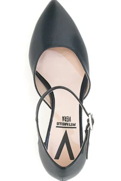 Décolleté nere con cinturino alla caviglia Made in Italy Pittarello vera 4781