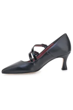 Décolleté nere con doppi cinturini lucidi Pittarello glam 64362