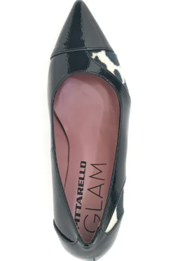 Décolleté nere con inserti animalier effetto cavallino e vernice Pittarello glam 64379