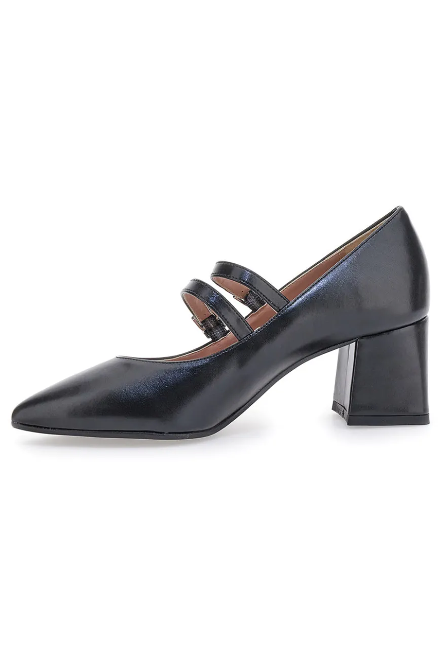 Décolleté Nero con doppio cinturino Pittarello class 775