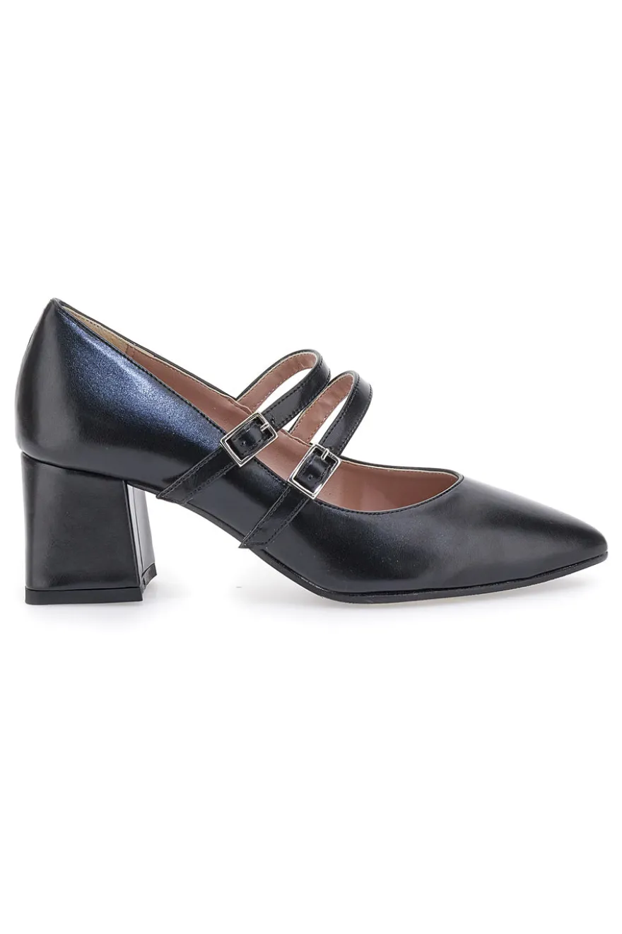 Décolleté Nero con doppio cinturino Pittarello class 775