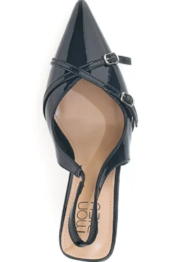 Décolleté Nero effetto vernice slingback con cinturini Mon dieu CMJ2405315