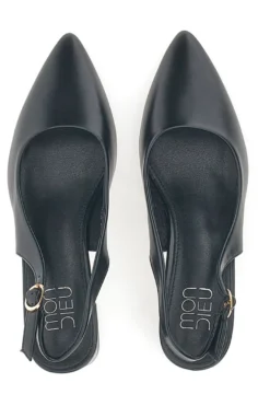 Décolleté Nero slingback tacco medio Mon dieu DQ50233