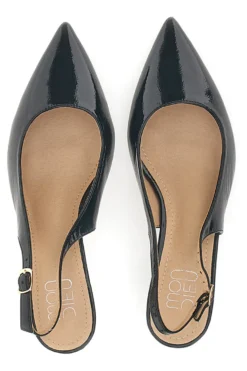 Décolleté Nero vernice slingback tacco medio Mon dieu FDS246C