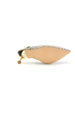 Décolleté oro e argento con strass e cinturino First lady P660