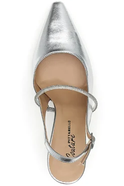 Décolleté Slingback Argento Made In Italy PITTARELLO Couture 8309