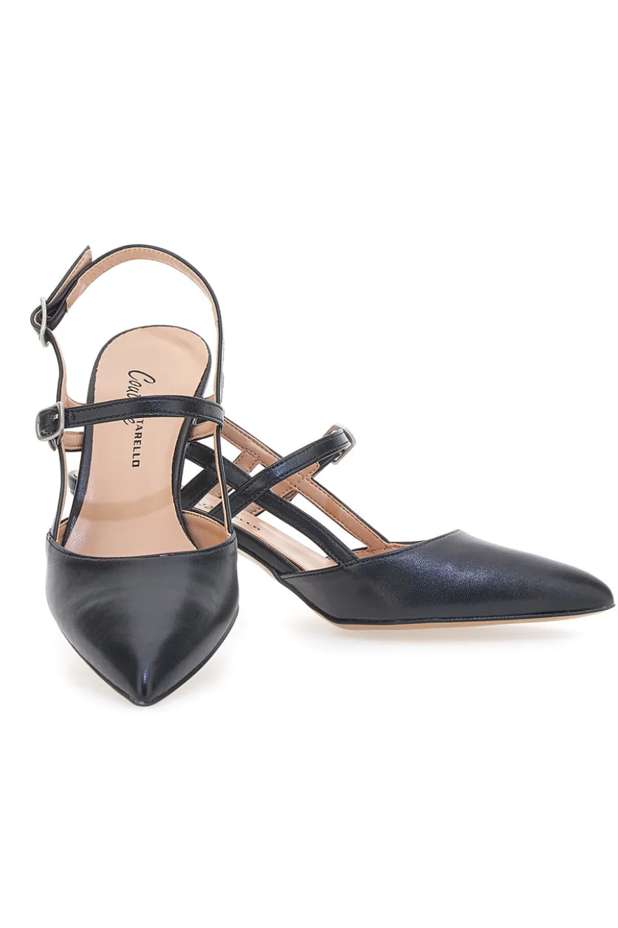 Décolleté Slingback Nere a Punta con Cinturini PITTARELLO COUTURE 1175