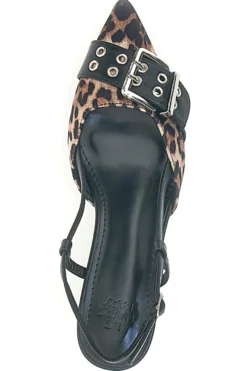Décolleté Slingback Nere Leopardate a Punta LE HAVRE PARIS APY22