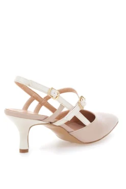 Décolleté Slingback Nude a Punta con Cinturini Bianchi PITTARELLO COUTURE 1175