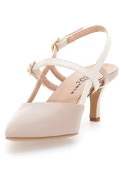 Décolleté Slingback Nude a Punta con Cinturini Bianchi PITTARELLO COUTURE 1175